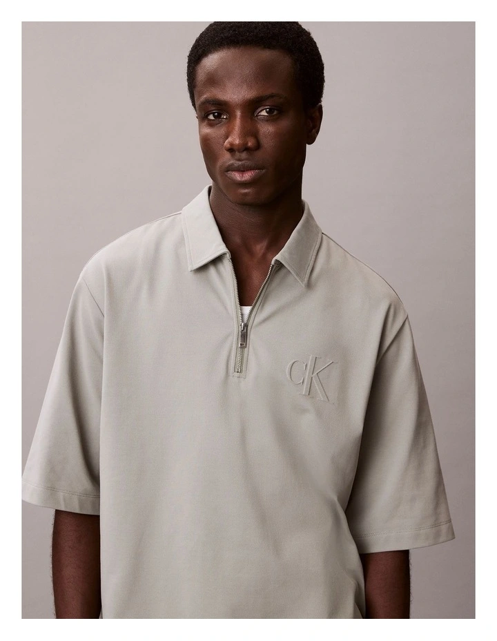 Short Sleeve Supima Chest Embroidered Polo in Shadow image 4