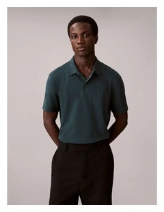 Short Sleeve Supima Chest Embroidered Polo in Nearly Navy