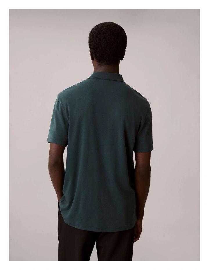 Short Sleeve Supima Chest Embroidered Polo in Nearly Navy image 2