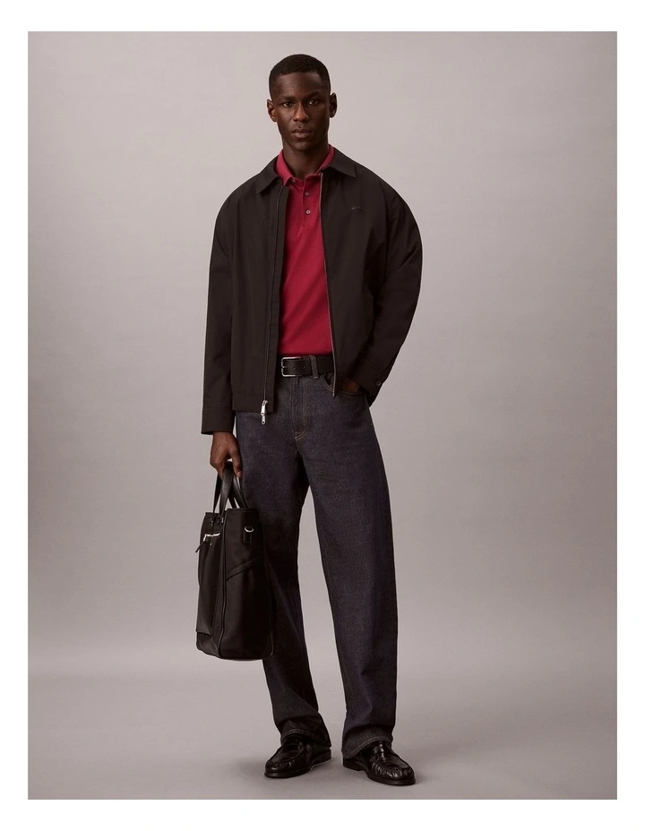 Slim Cotton Badge Polo Shirt in Rhododendron image 5