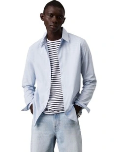Solid Strech Slim Long Sleeve Shirt Niagara Mist