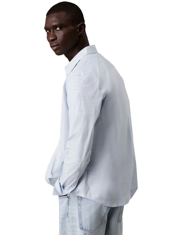 Solid Strech Slim Long Sleeve Shirt Niagara Mist image 2