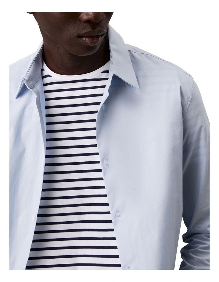 Solid Strech Slim Long Sleeve Shirt Niagara Mist image 3