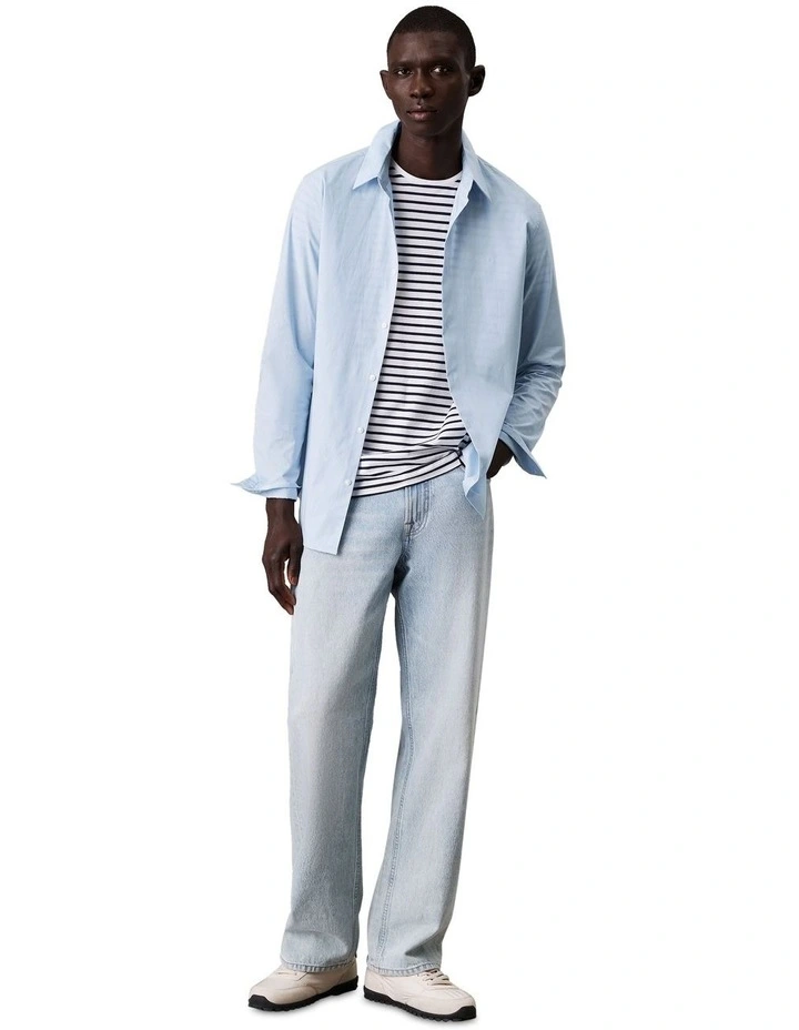 Solid Strech Slim Long Sleeve Shirt Niagara Mist image 4