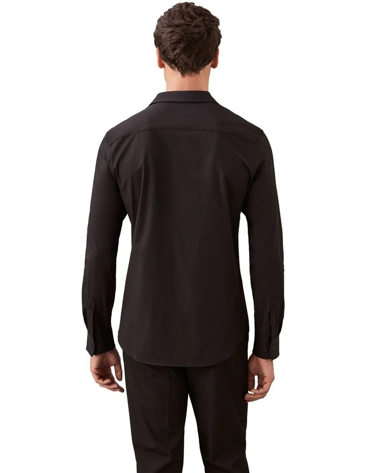 Tech Stretch Slim Long Sleeve Shirt in Black image 2