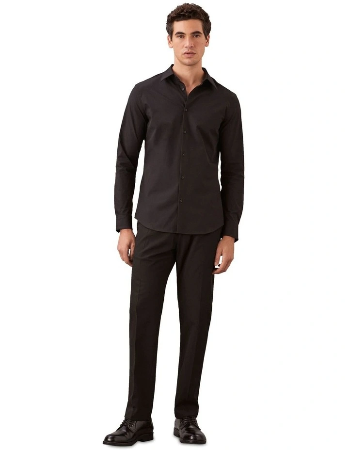 Tech Stretch Slim Long Sleeve Shirt in Black image 4
