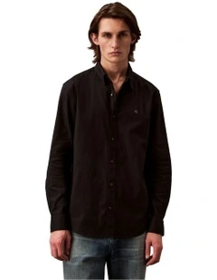 Solid Oxford Classic Long Sleeve Shirt in Black