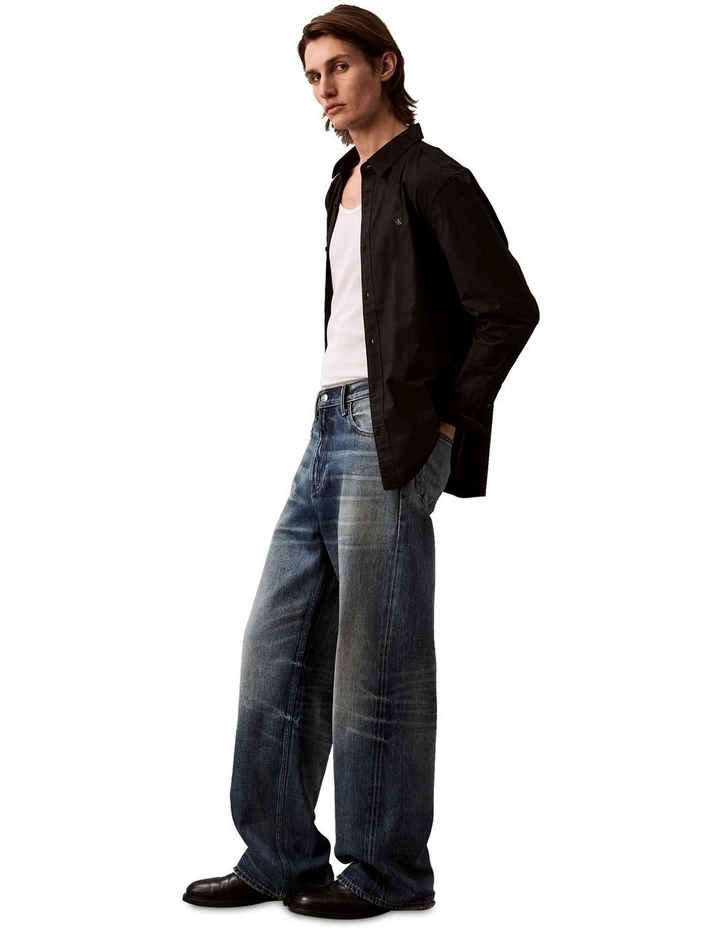 Solid Oxford Classic Long Sleeve Shirt in Black image 3