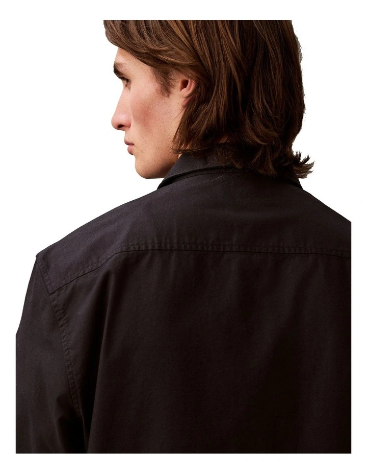 Solid Oxford Classic Long Sleeve Shirt in Black image 5