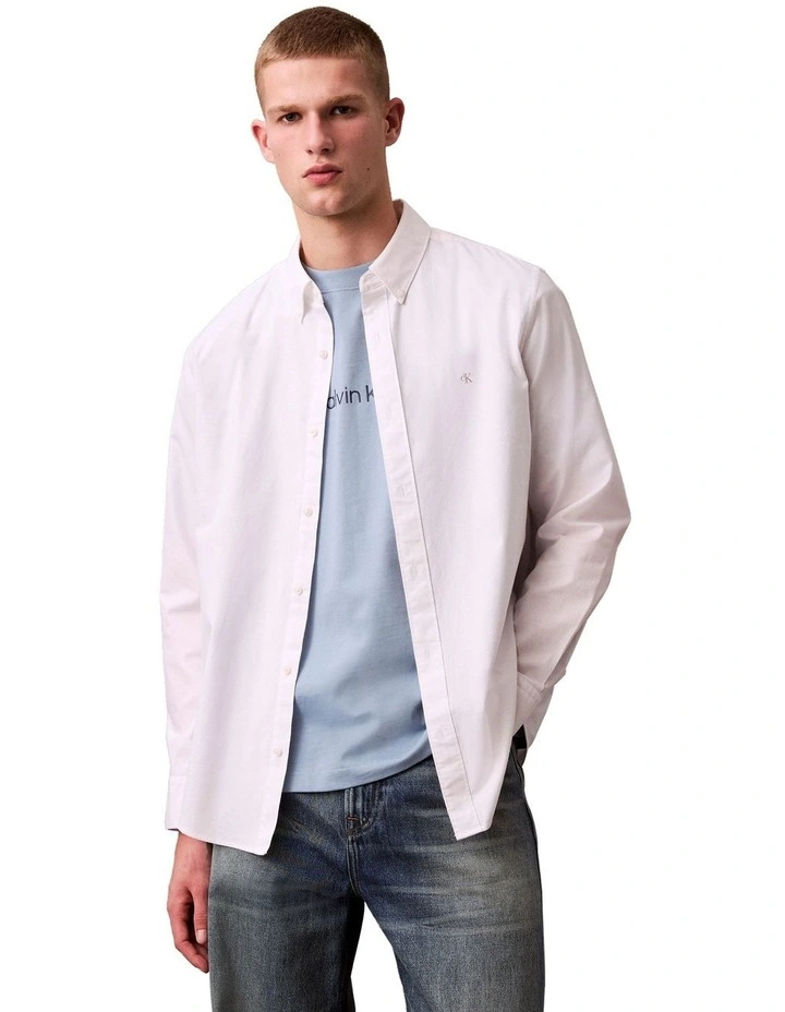 Solid Oxford Classic Long Sleeve Shirt in Brilliant White image 1
