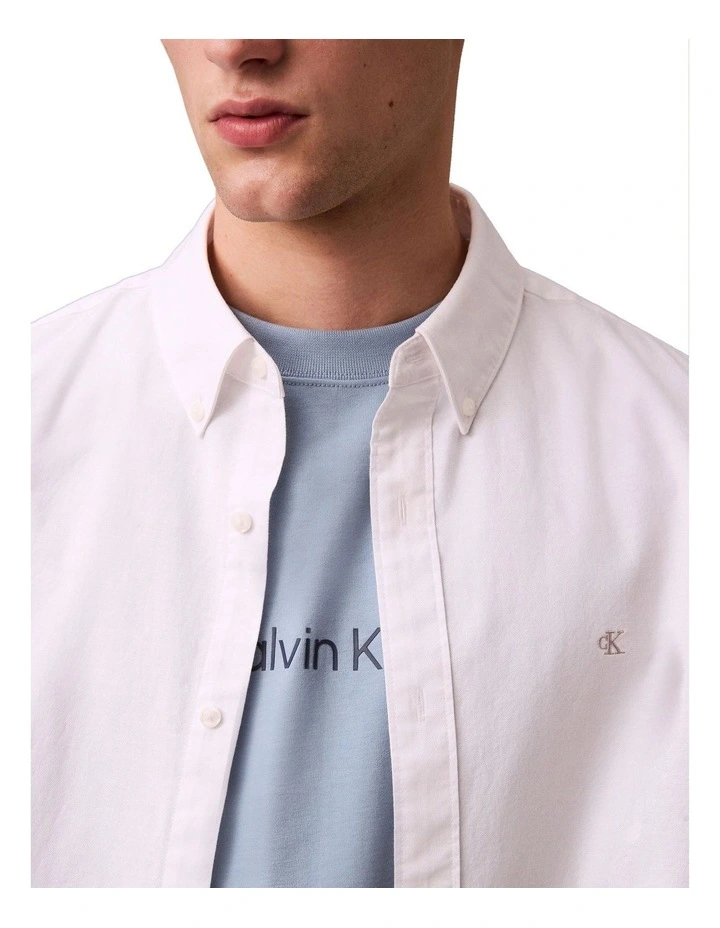 Solid Oxford Classic Long Sleeve Shirt in Brilliant White image 3