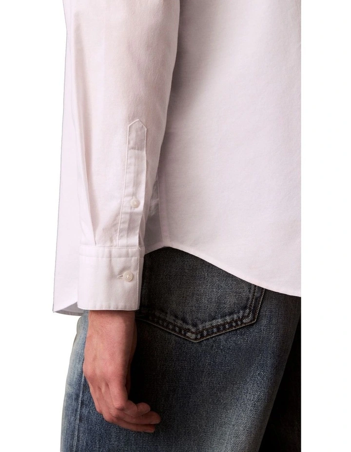 Solid Oxford Classic Long Sleeve Shirt in Brilliant White image 6