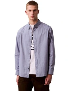 Solid Oxford Classic Long Sleeve Shirt in Blue