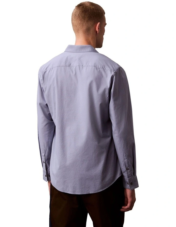 Solid Oxford Classic Long Sleeve Shirt in Blue image 2