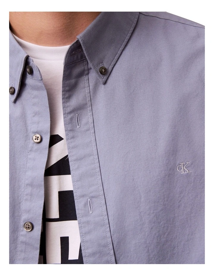 Solid Oxford Classic Long Sleeve Shirt in Blue image 3