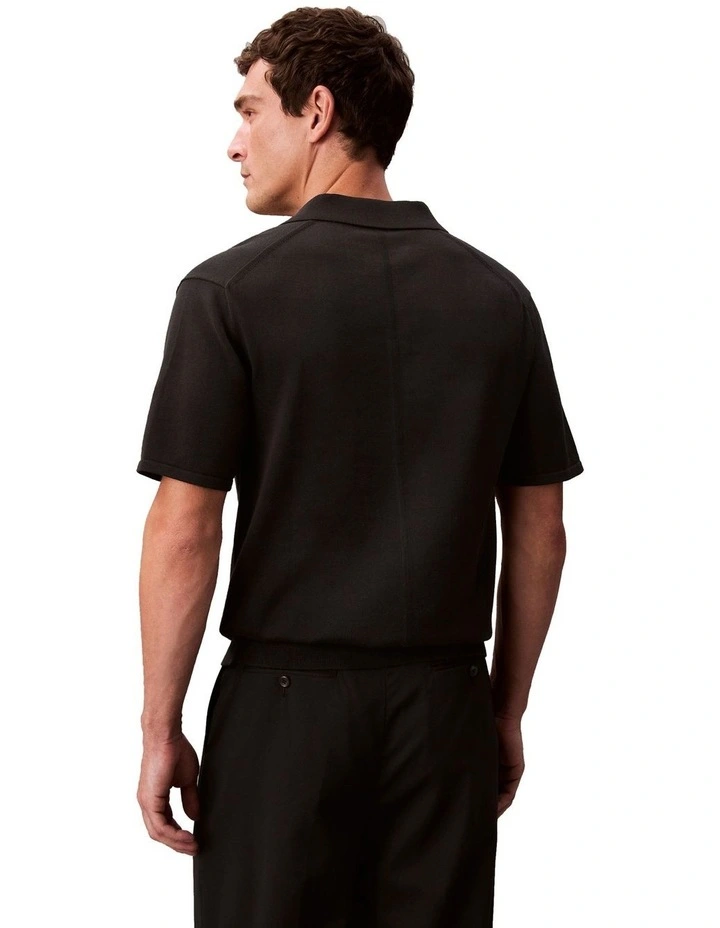 Supima Cotton Polo Shirt in Black image 2