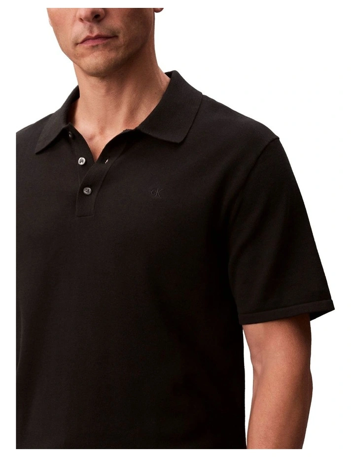 Supima Cotton Polo Shirt in Black image 4