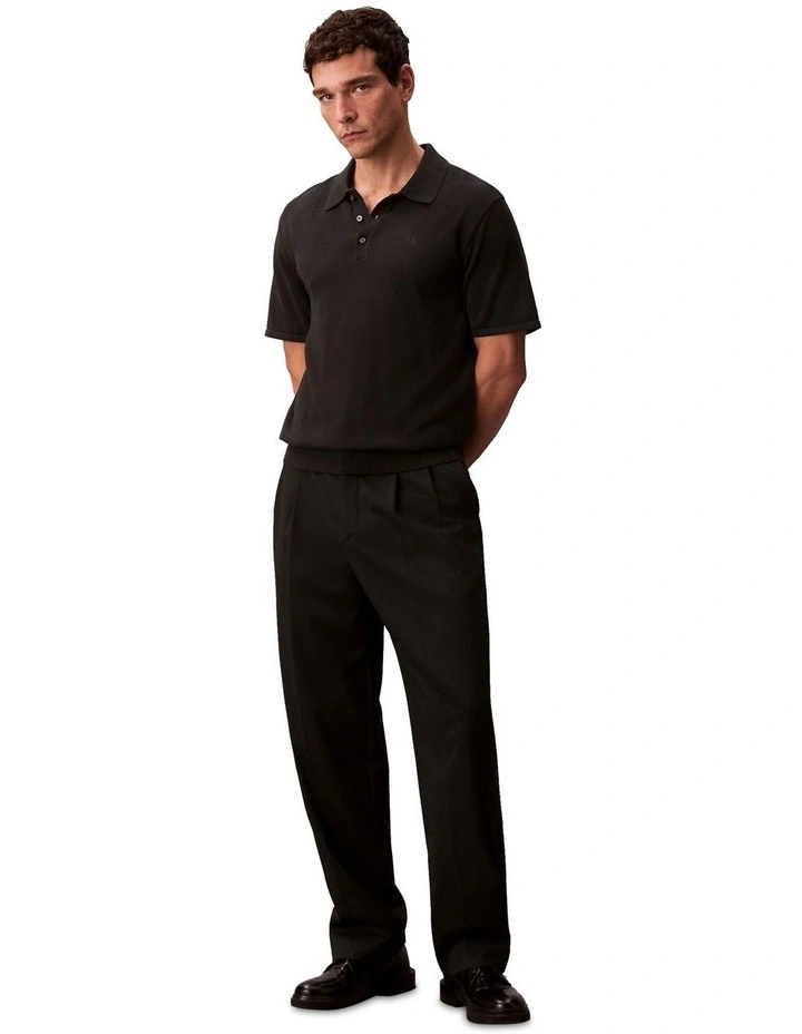 Supima Cotton Polo Shirt in Black image 5