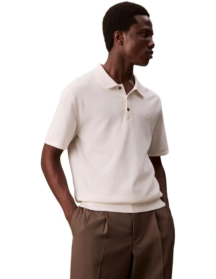 Supima Cotton Polo Shirt in Tofu image 3