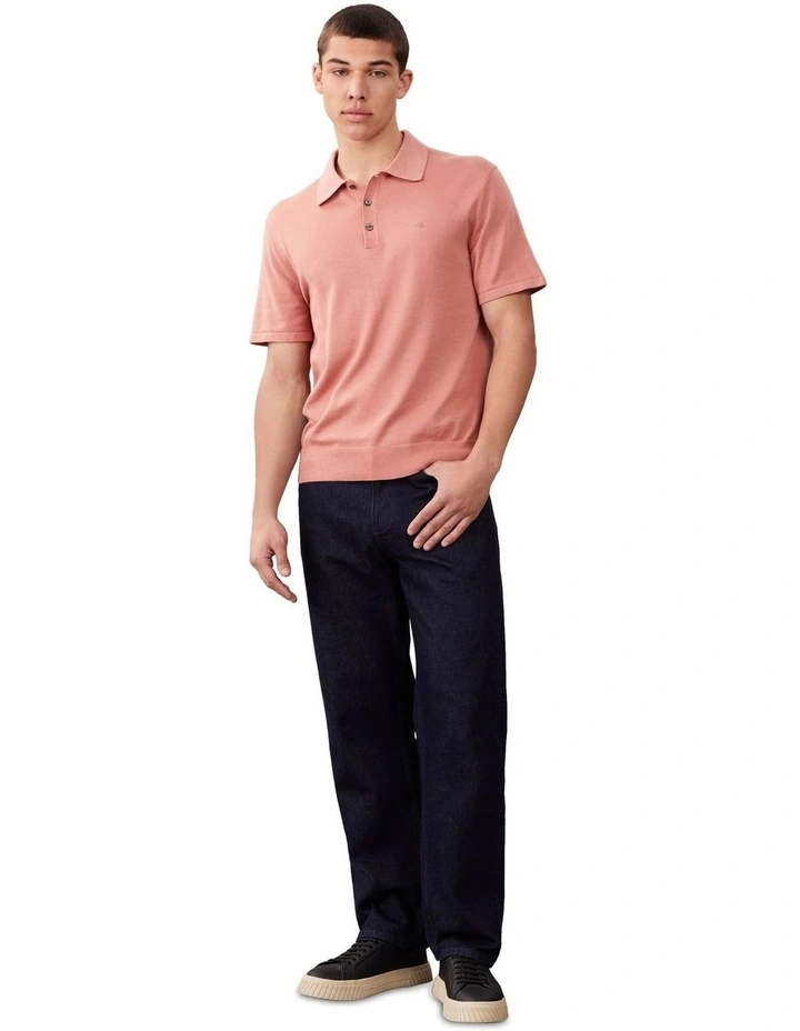 Supima Cotton Polo Shirt in Sunset Rose image 4
