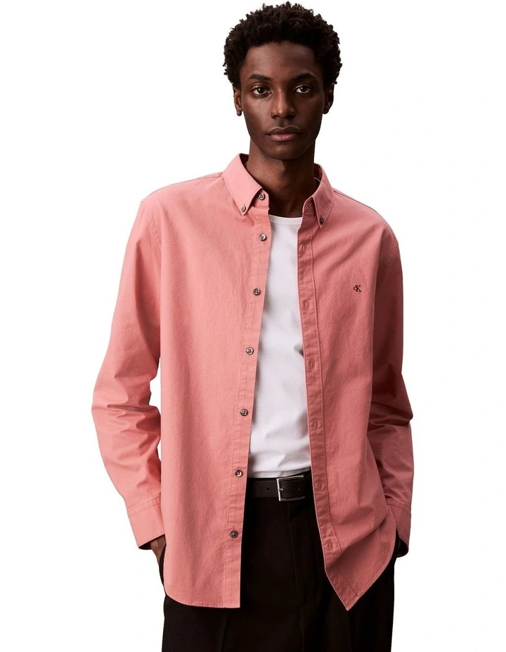 Solid Oxford Classic Long Sleeve Shirt in Sunset Rose image 1