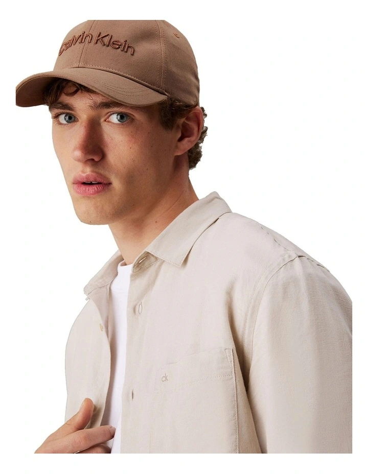 Linen Cotton Long Sleeve Shirt in Grey image 3