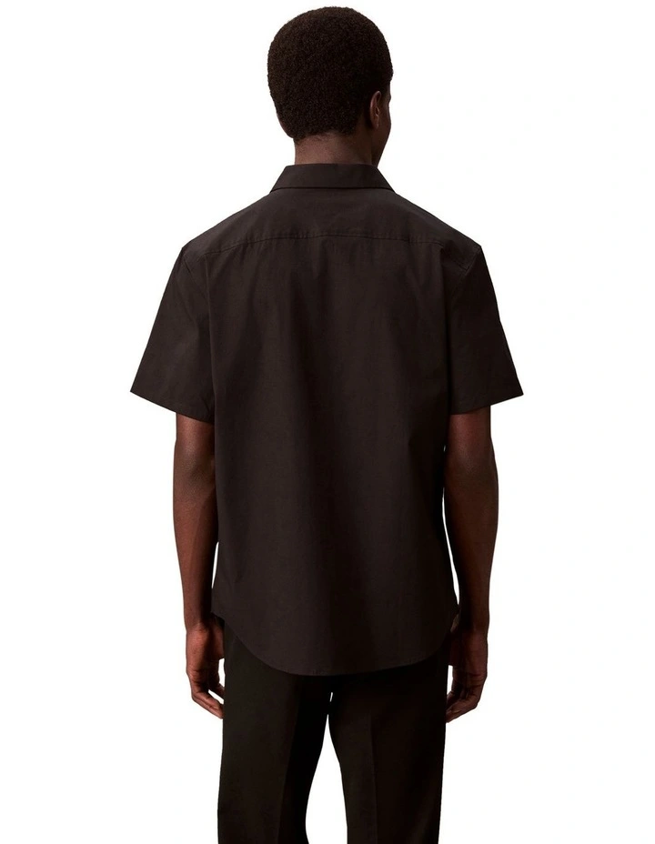Solid Stretch Classic Short Sleeve Shirt in Black image 2