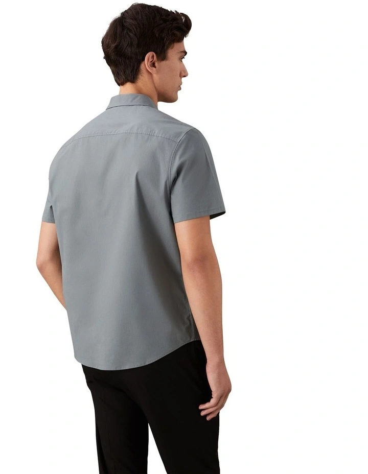 Solid Stretch Classic Short Sleeve Shirt in Seaside Aqua image 2