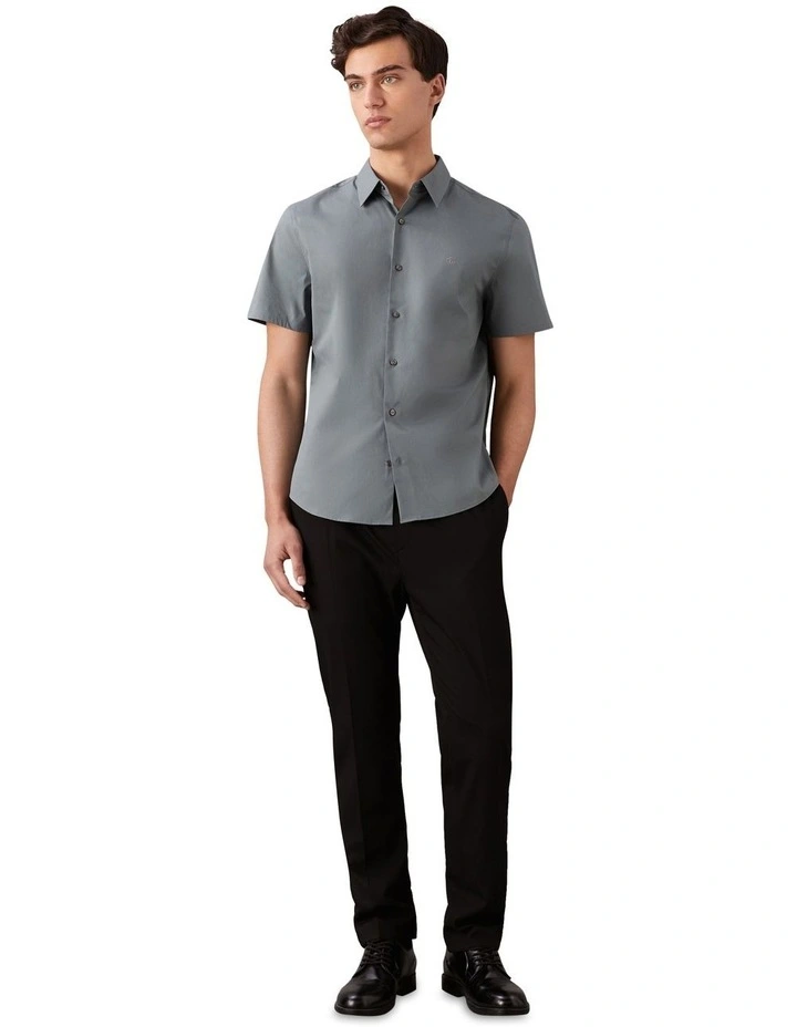 Solid Stretch Classic Short Sleeve Shirt in Seaside Aqua image 4