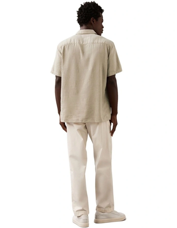 Short Sleeve Linen Shirt Aluminium image 2