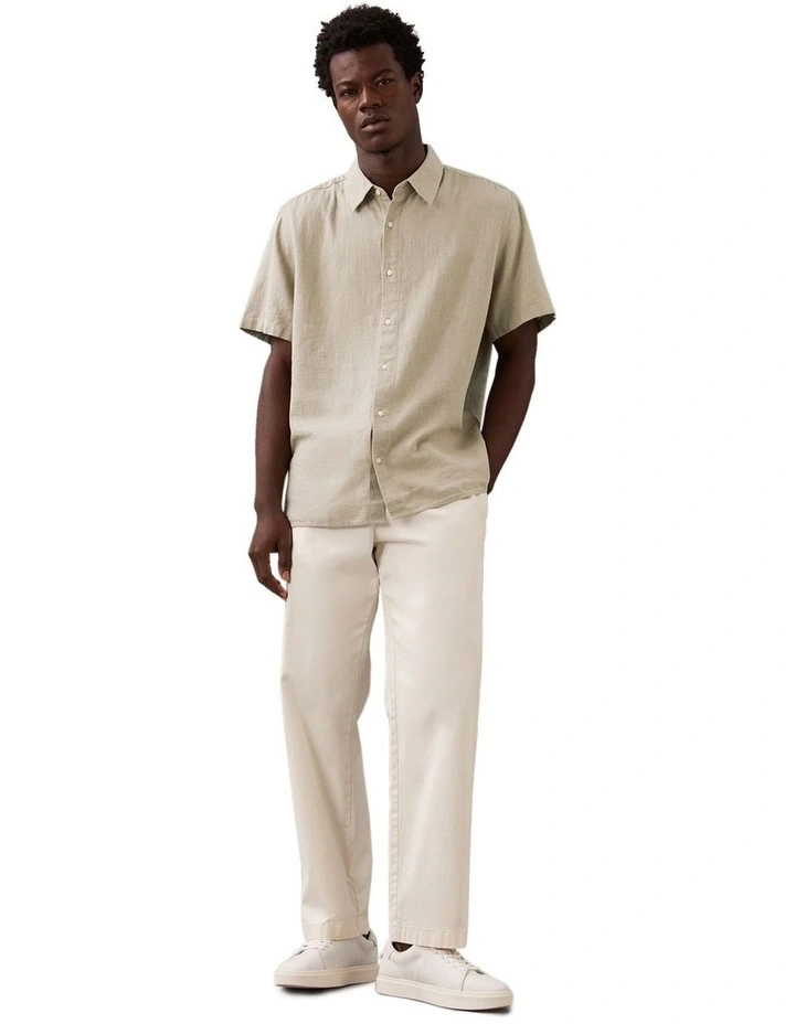 Short Sleeve Linen Shirt Aluminium image 4