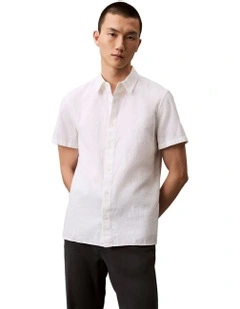 Short Sleeve Linen Shirt Brilliant White