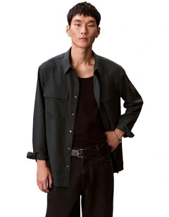 Melange PV Easy Long Sleeve Shirt in Fatigue