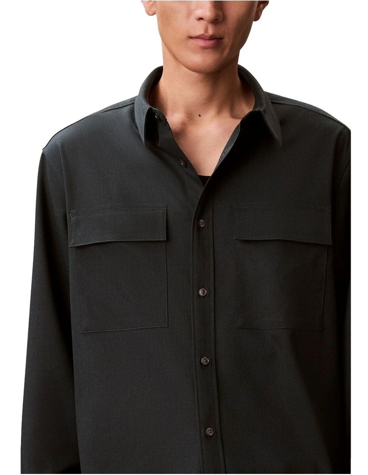 Melange PV Easy Long Sleeve Shirt in Fatigue image 4