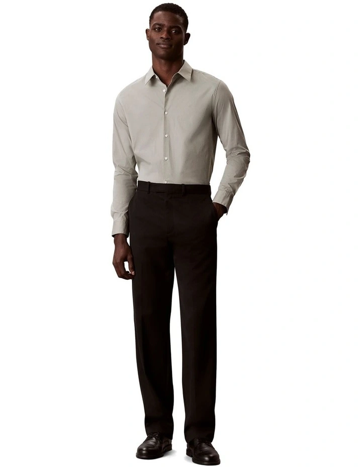 Solid Stretch Slim Long Sleeve Shirt in Shadow image 5