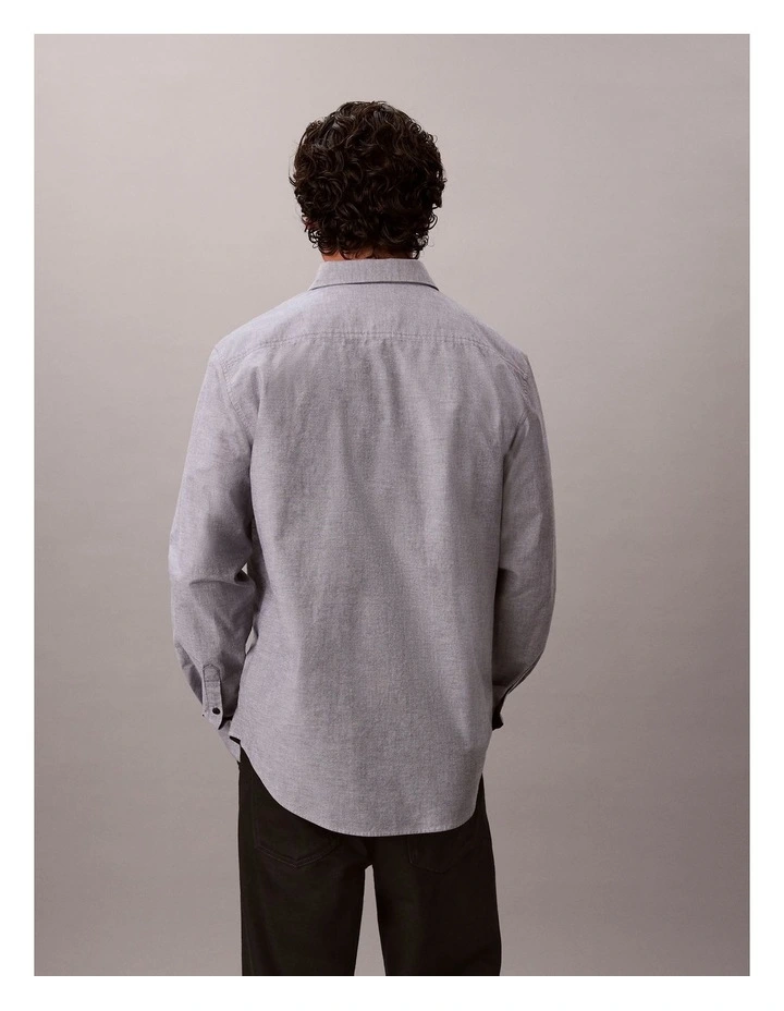 Solid Oxford Long Sleeve Shirt Dark Sapphire image 2