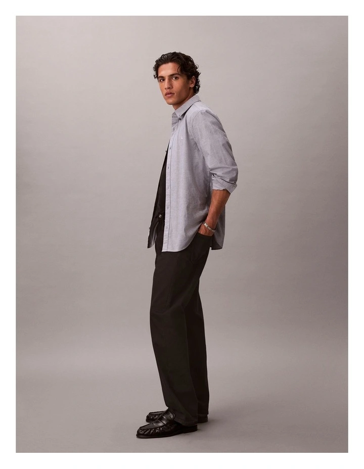 Solid Oxford Long Sleeve Shirt Dark Sapphire image 3