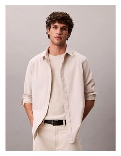 Solid Oxford Long Sleeve Shirt White Pepper