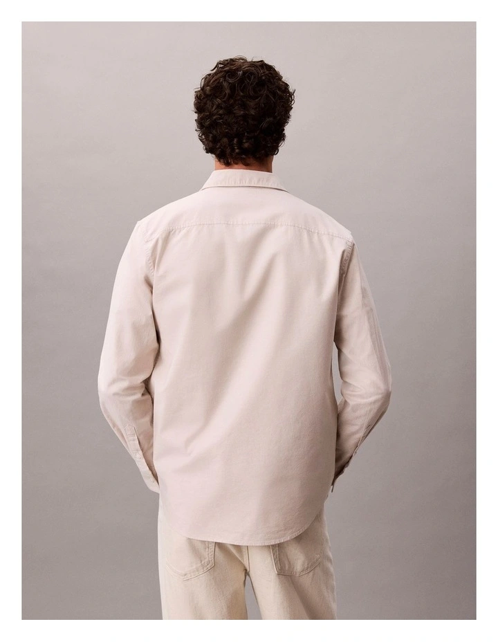 Solid Oxford Long Sleeve Shirt White Pepper image 2