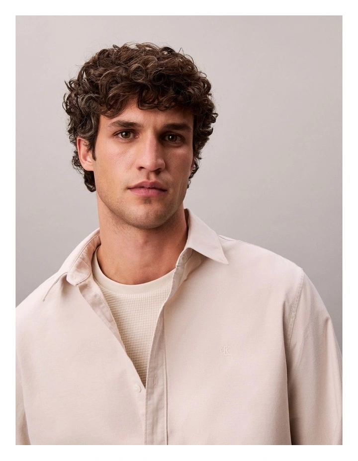 Solid Oxford Long Sleeve Shirt White Pepper image 4