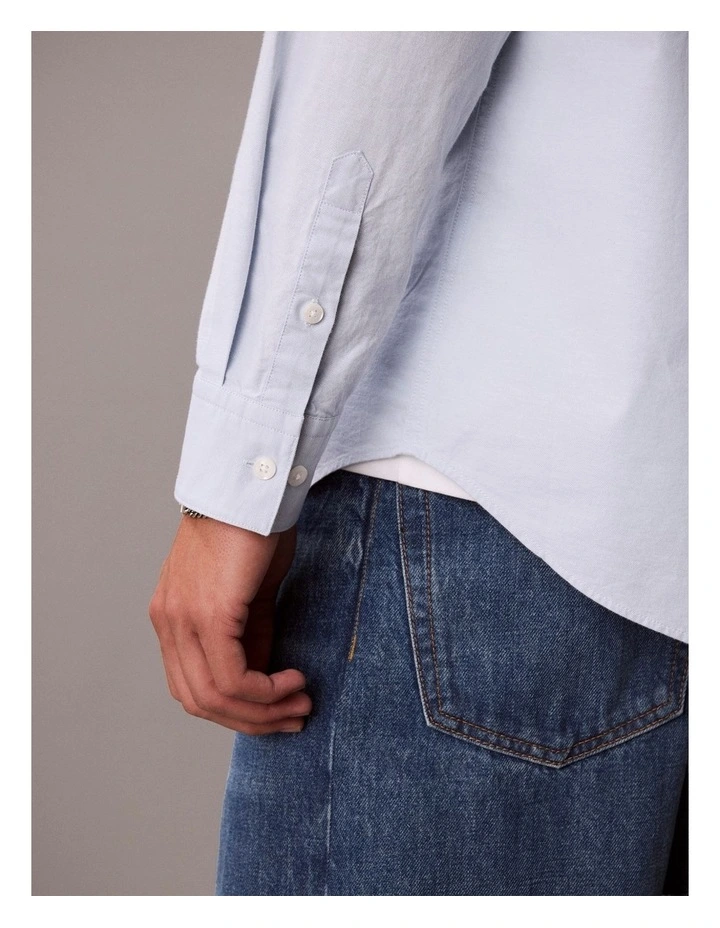 Solid Classic Oxford Button-Down Shirt in Niagara Mist image 4