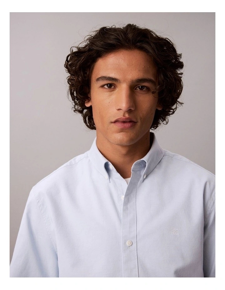 Solid Classic Oxford Button-Down Shirt in Niagara Mist image 5
