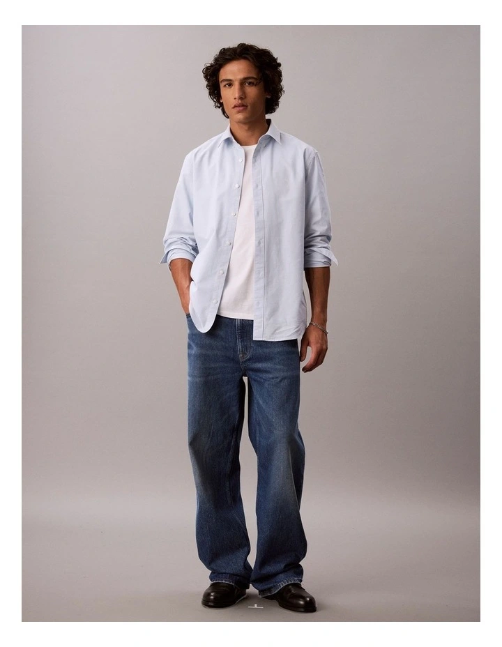 Solid Classic Oxford Button-Down Shirt in Niagara Mist image 6