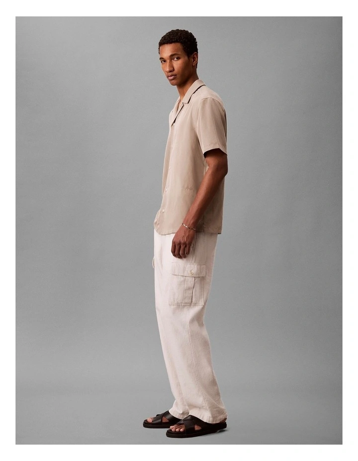 Lyocell Short Sleeve Easy Shirt in Roasted Cashew image 3