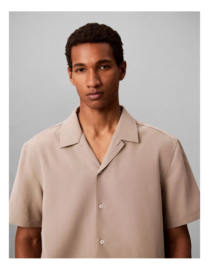 Lyocell Short Sleeve Easy Shirt in Roasted Cashew image 4