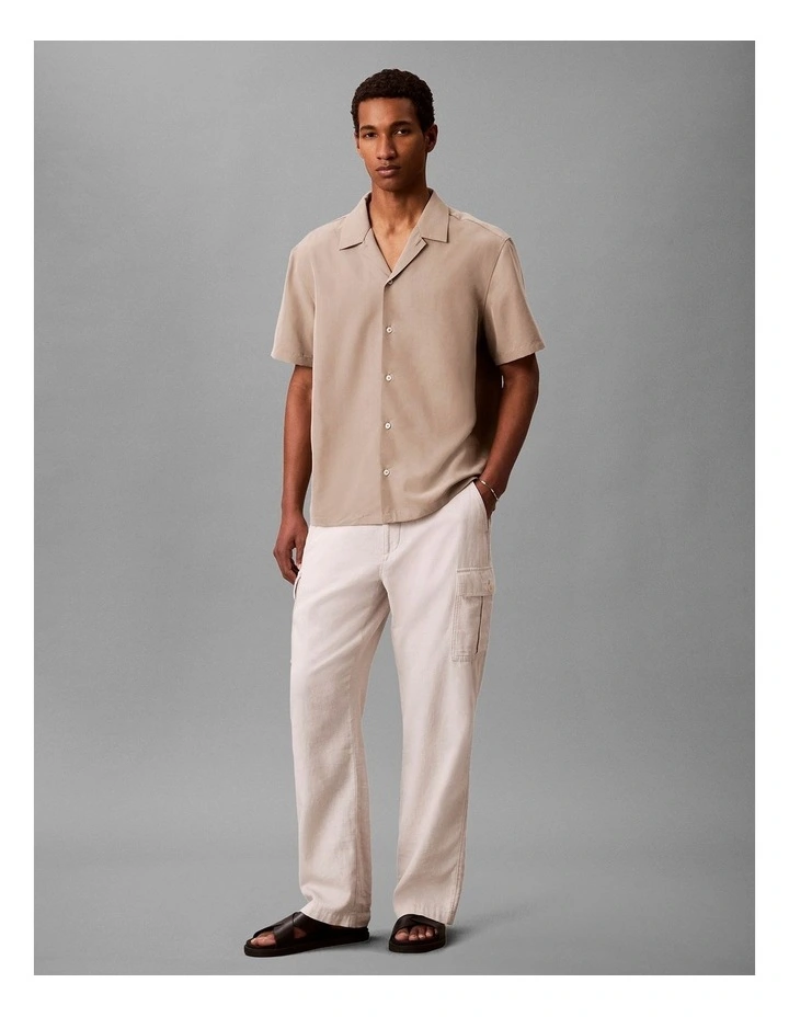 Lyocell Short Sleeve Easy Shirt in Roasted Cashew image 5