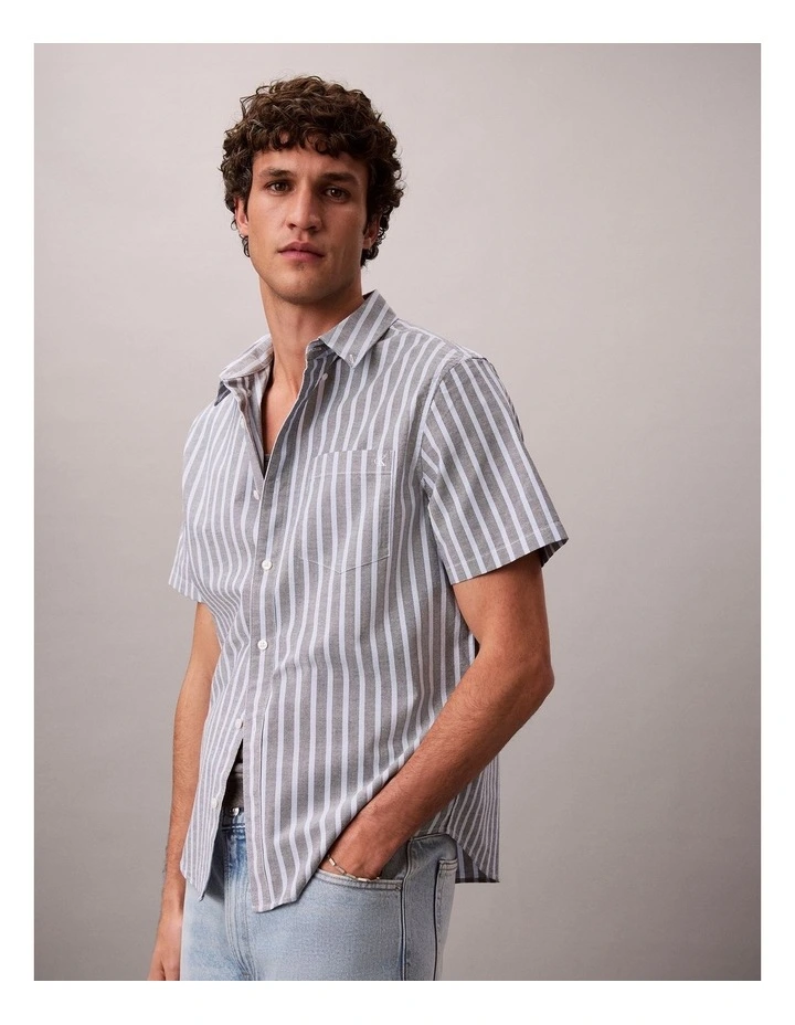 Oxford Classic Short Sleeve Shirt in Marina image 3