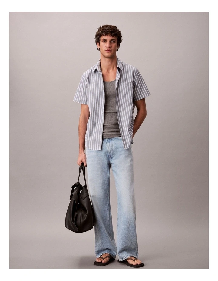 Oxford Classic Short Sleeve Shirt in Marina image 5