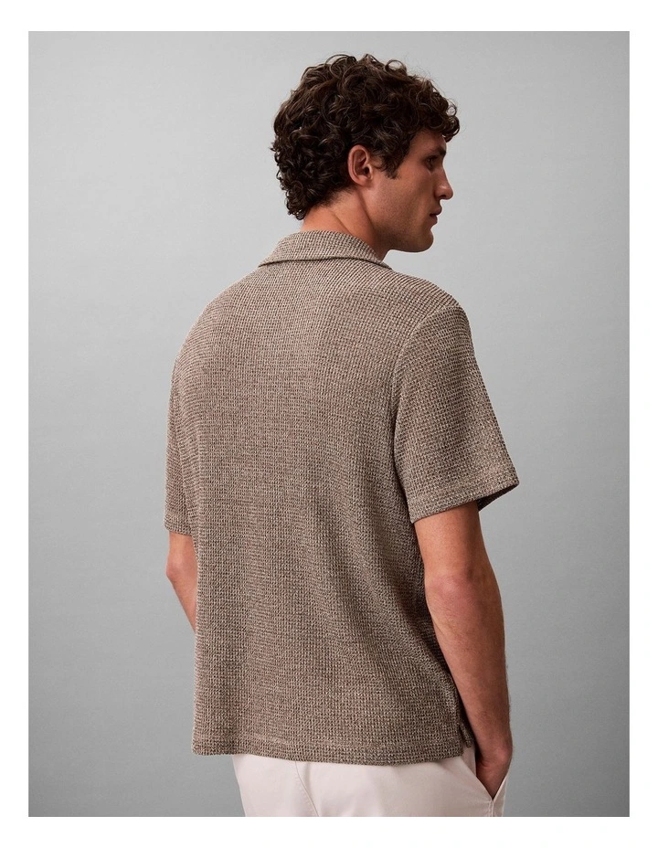 Mesh Camp Collar Shirt in Roasted Cashew image 2