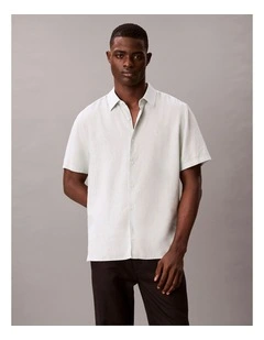 Linen Classic Short Sleeve Shirt in Pale Meadow